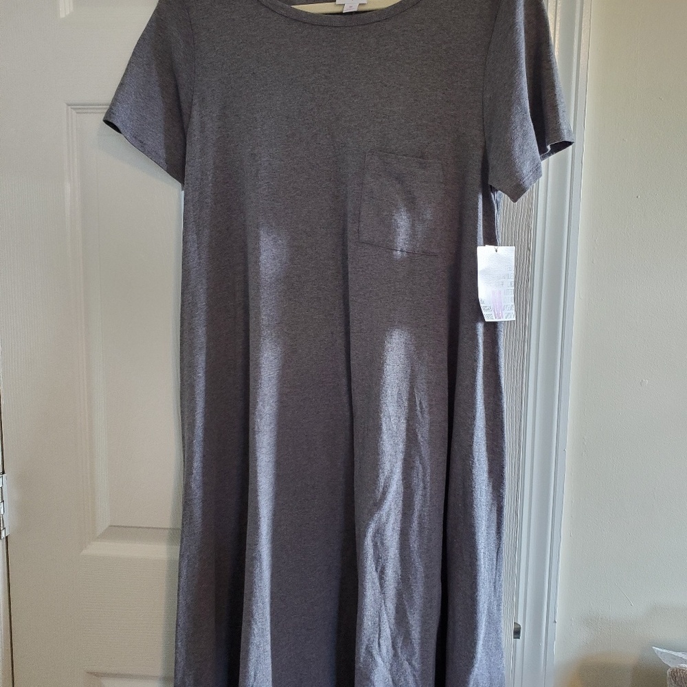 Lularoe Carly Dress Medium Gray...New W/Tags